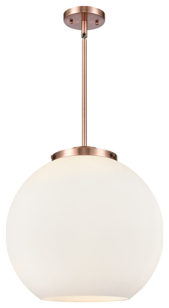 Athens Pendant, Antique Copper, Matte White, Matte White