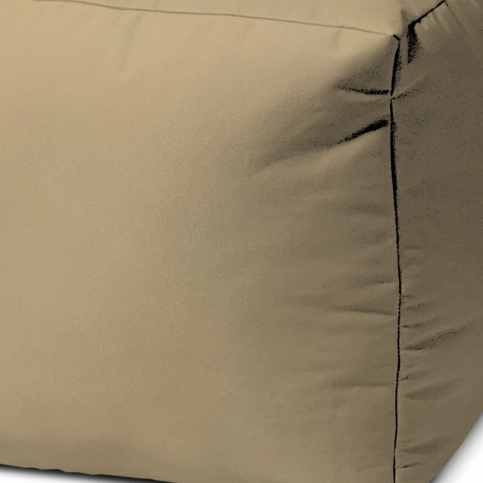 17  Cool Khaki Tan Solid Color Indoor Outdoor Pouf Ottoman