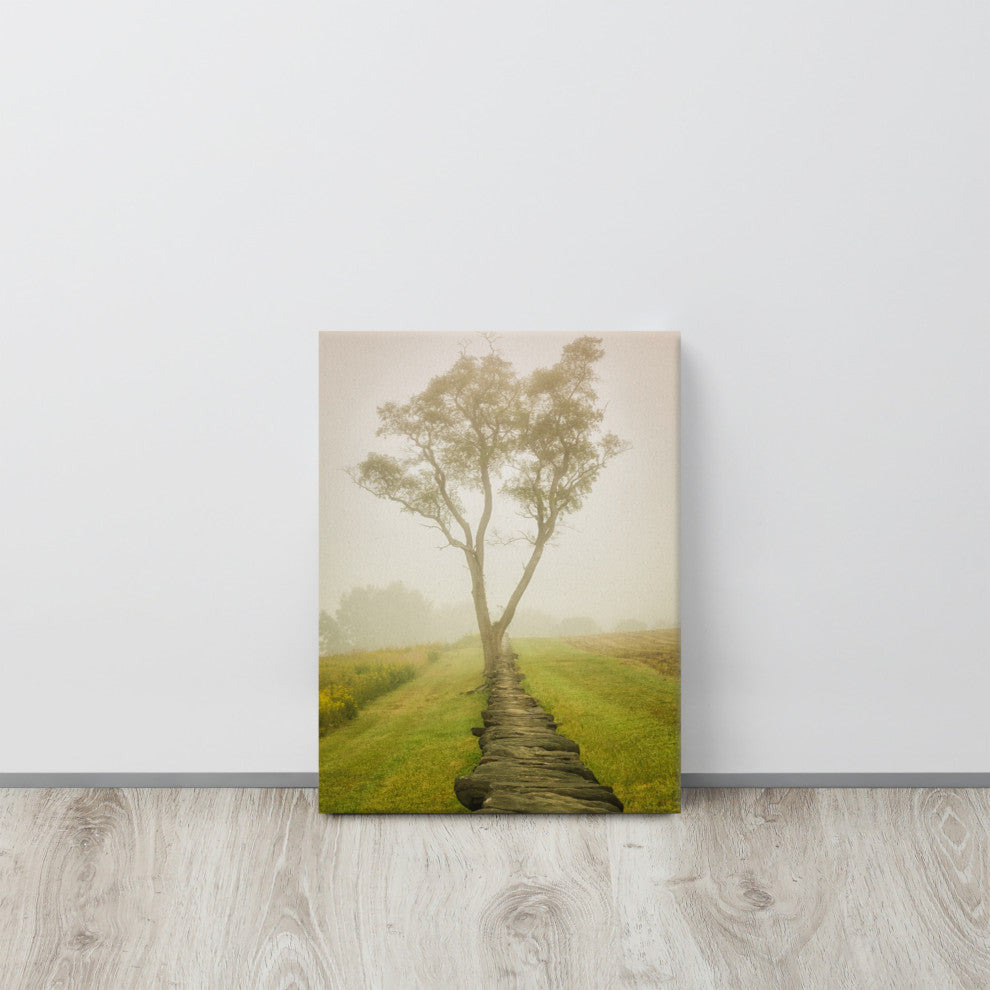 Calming Morning Rural Landscape Photograph Canvas Wall Art Print, 12" X 16"
