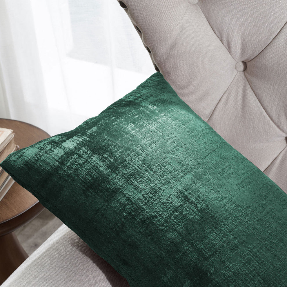 Velvet 2 Piece Lumbar Pillow Cover Set, Eden, 2 Piece, 14"x26"