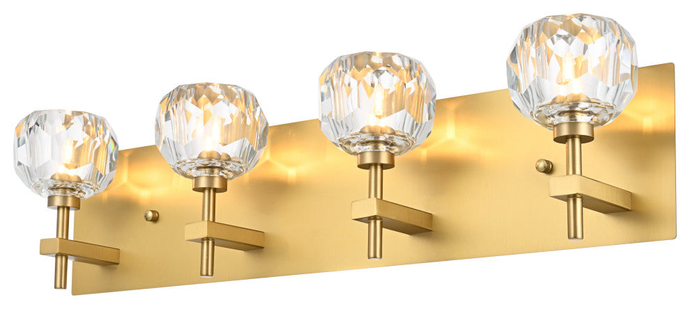 4 Light Wall Sconce, Gold