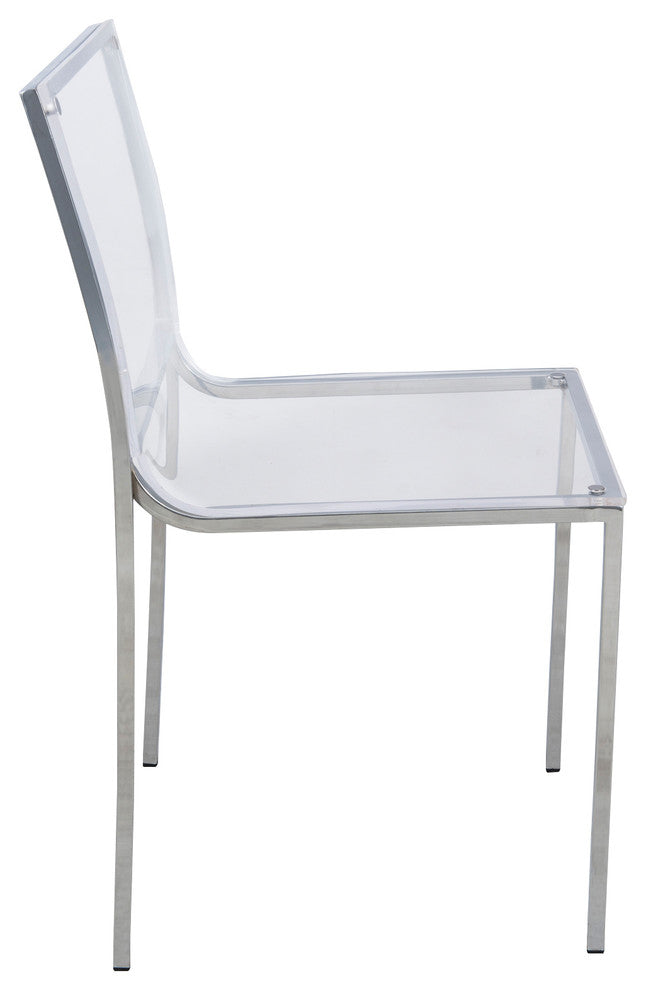 Leisuremod Almeda Acrylic Clear Transparent Dining Chair, Single Chair