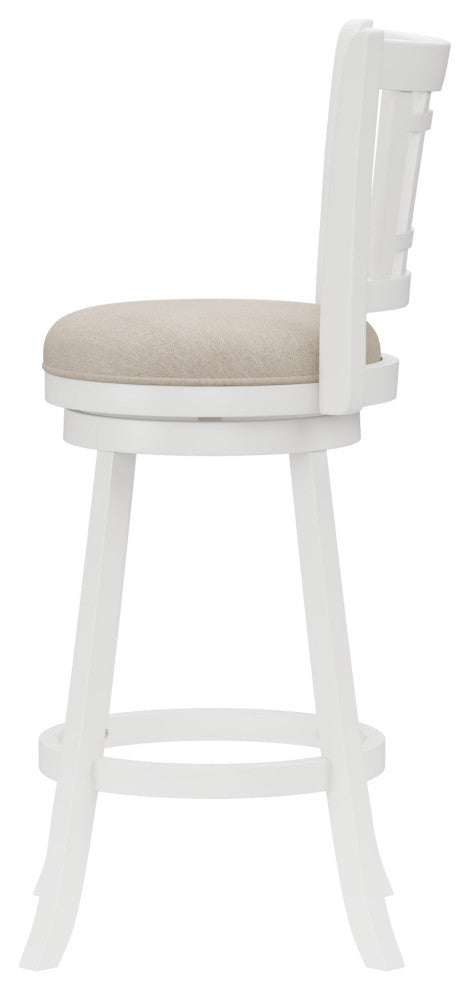 Fairfox Wood Swivel Stool, White, Barstool
