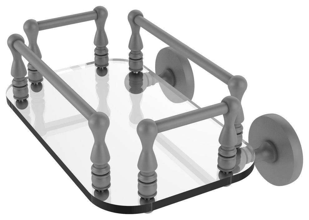 Prestige Skyline Wall Mounted Glass Guest Towel Tray, Matte Gray