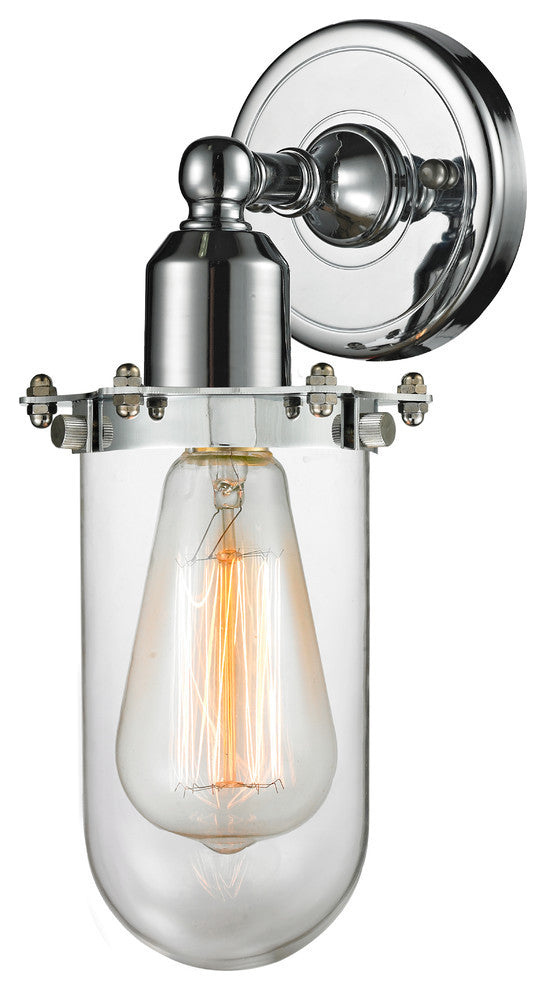 Centri 1-Light Sconce, Polished Chrome, Clear