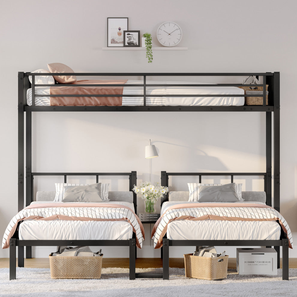 Gewnee Twin over Twin & Twin Bunk Beds for 3