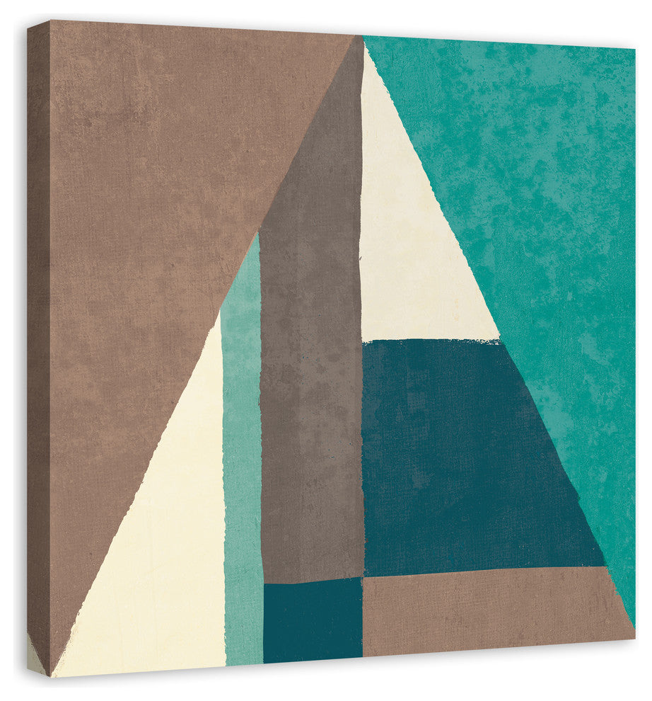Turquoise Triangle 36x36 Canvas Wall Art
