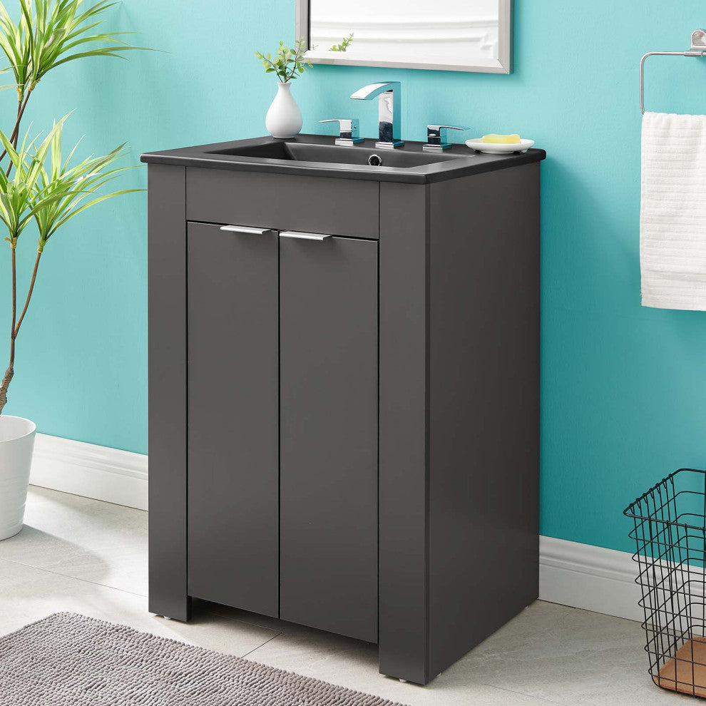 Maybelle 24" Bathroom Vanity - Gray Black