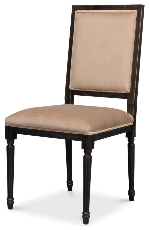 Square Back Dining Chairs Set of 2 Nero Toffee