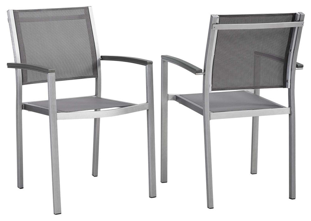Shore Dining Chairs Outdoor Patio Aluminum, Set of 2