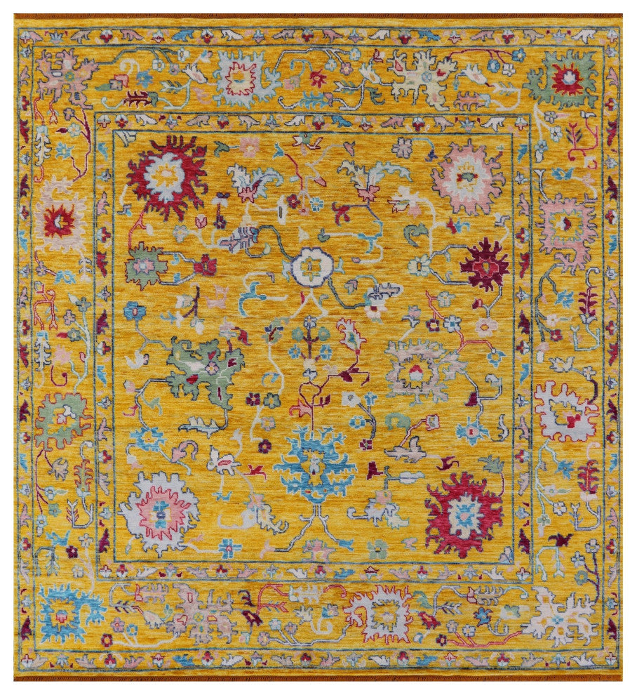 11' Square Turkish Oushak Hand Knotted Wool Rug - Q13353