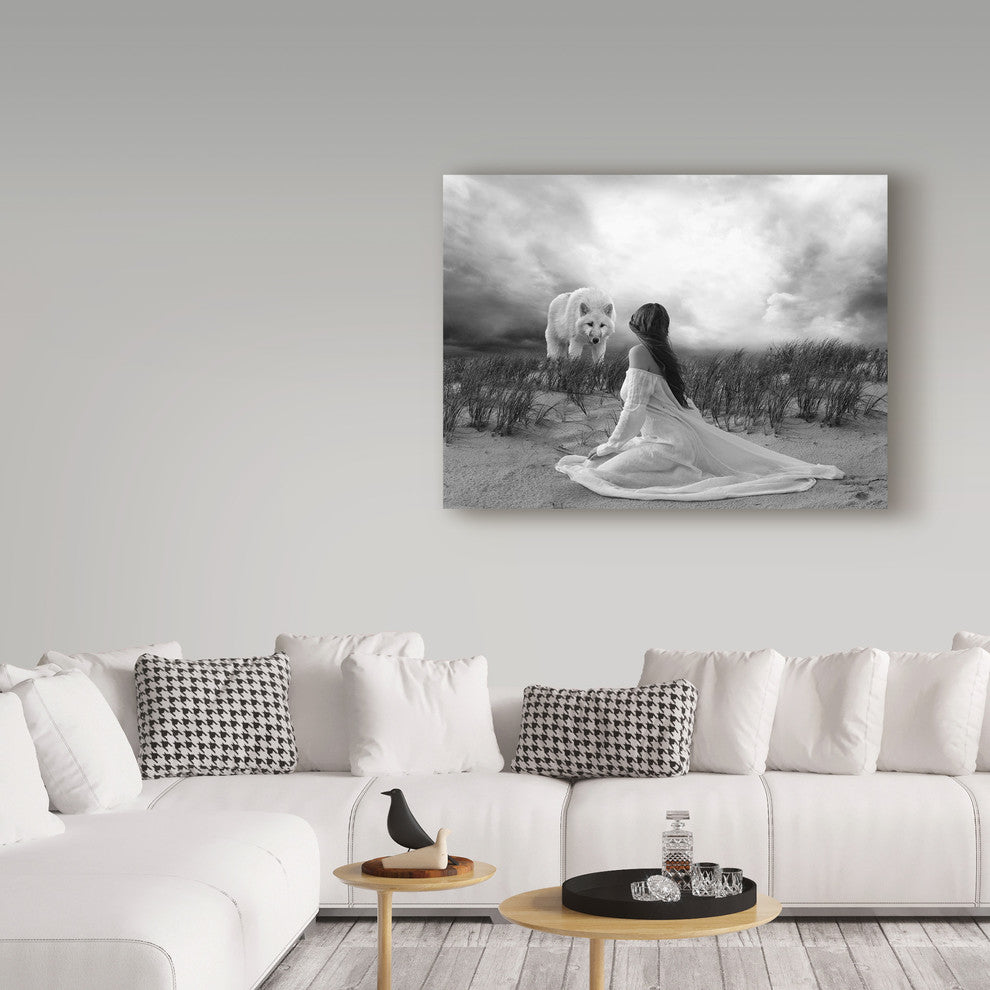 "White Wolf" by Ata Alishahi, Canvas Art, 19"x14"