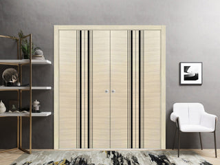 Double Bi-fold Doors | Planum 0011 Natural Veneer with  | Sturdy Tracks