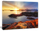 Ocean Coast Nice Sunset in Norway, Large Seashore Canvas Art Print, 60"x28"