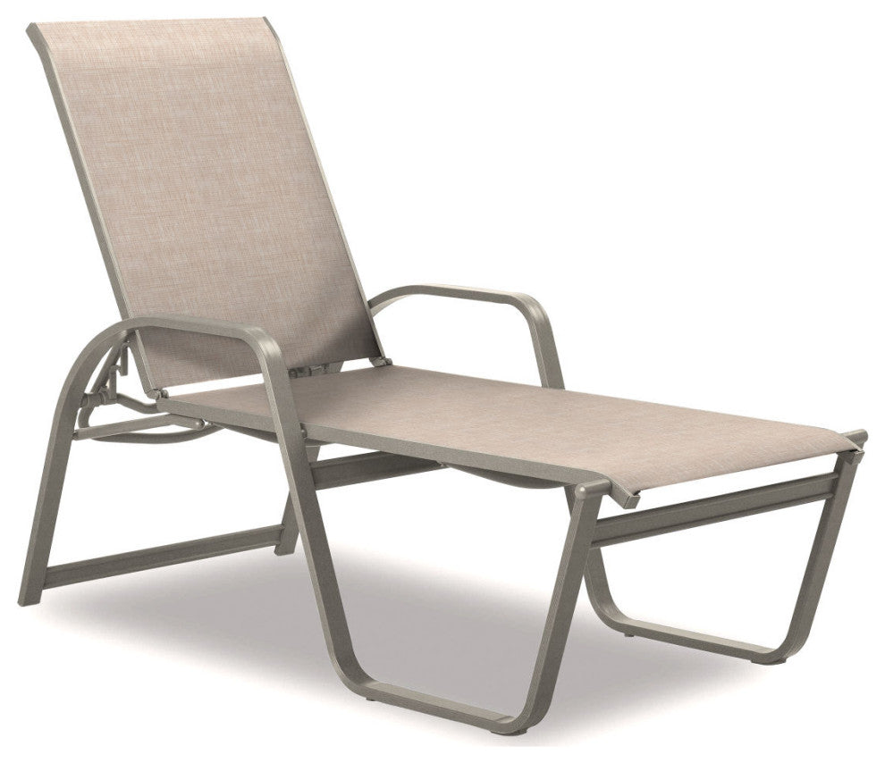 Aruba II 4-Position High Bed Chaise, Textured Warm Gray, Natural