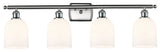 Ballston-Bella 4-Light 36" Bath Vanity Light, Brushed Satin Nickel, Gloss White