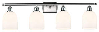Ballston-Bella 4-Light 36" Bath Vanity Light, Brushed Satin Nickel, Gloss White