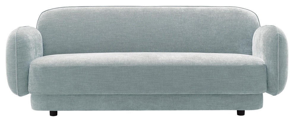 Kandor Sea Blue Textured Velvet Sofa