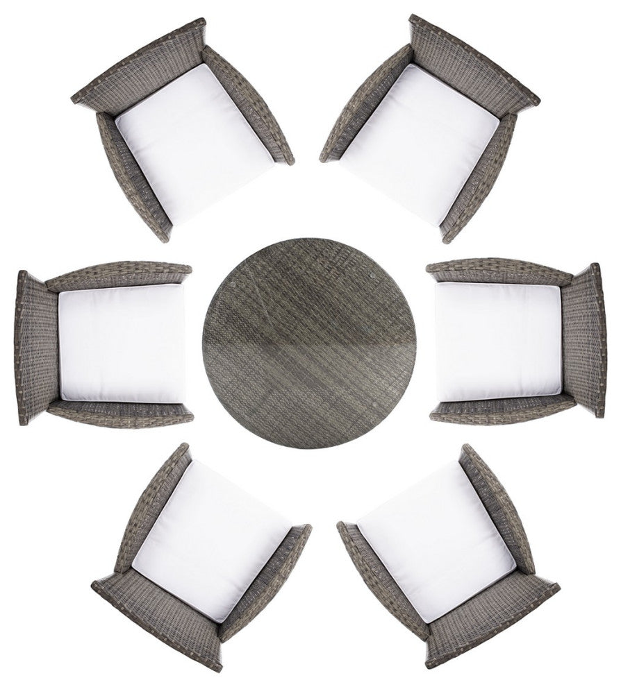 Safavieh Challe Dining Set, Grey Brown / White