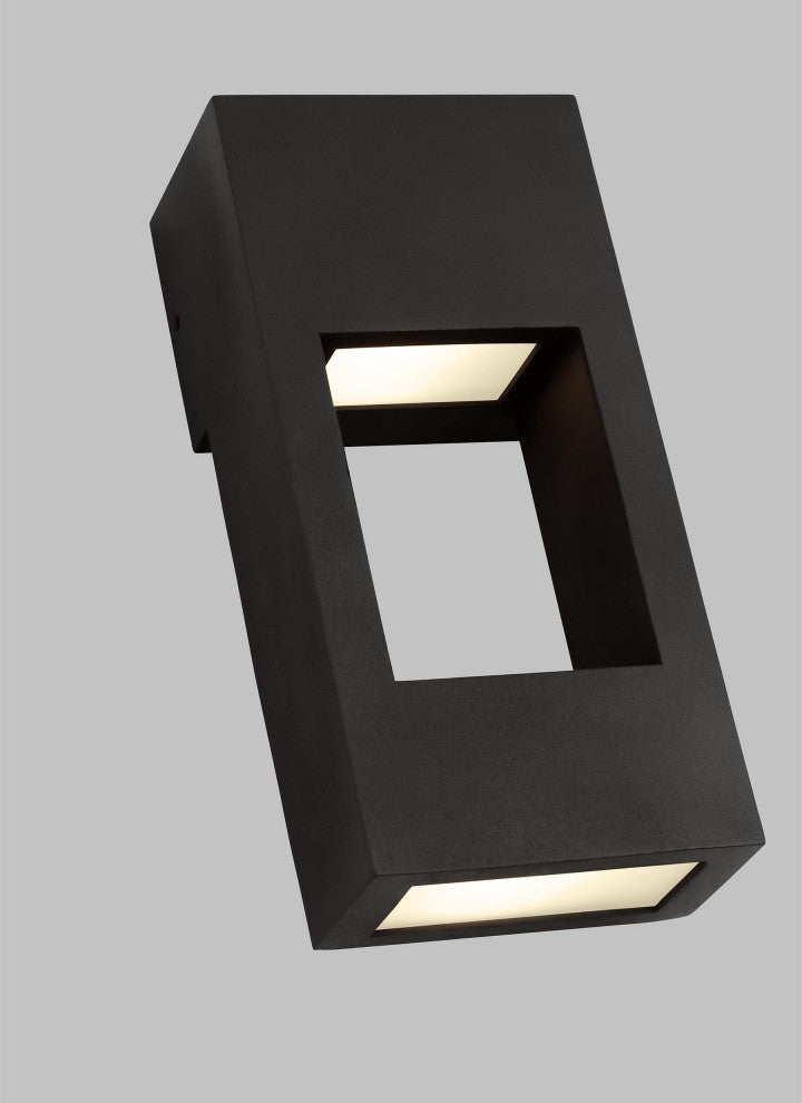 Testa Small LED Outdoor Wall Lantern, Black