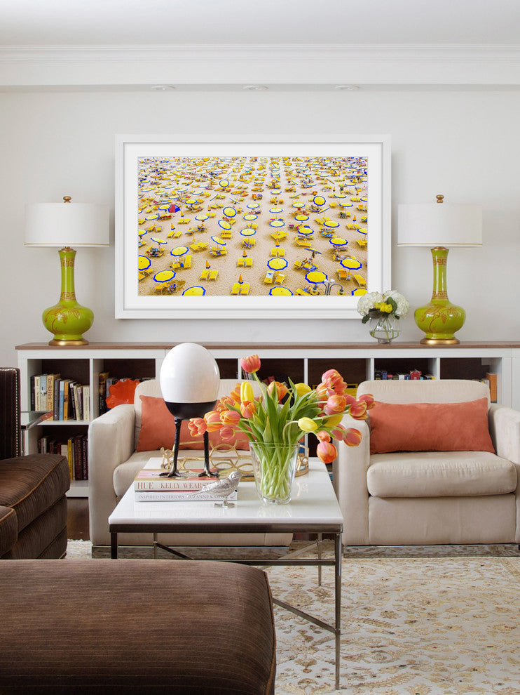 "Yellow Umbrellas" Framed Painting Print