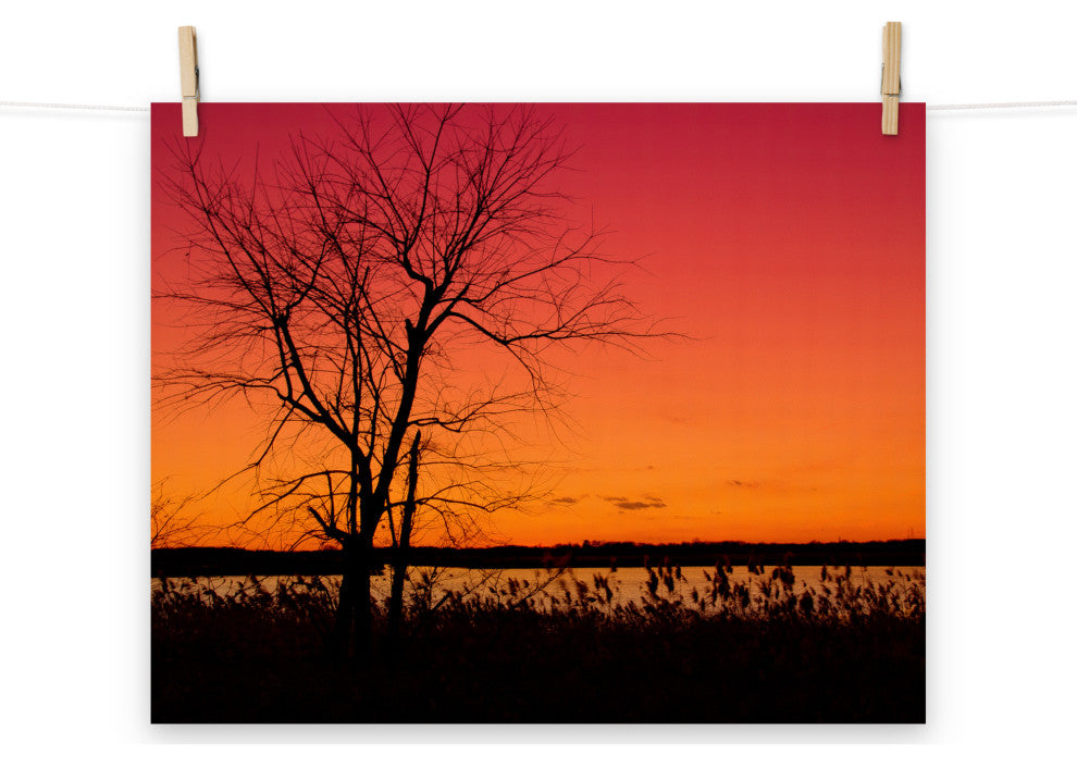 Burning Skies Landscape Photo, Rural Unframed Wall Art Print, 16" X 20"