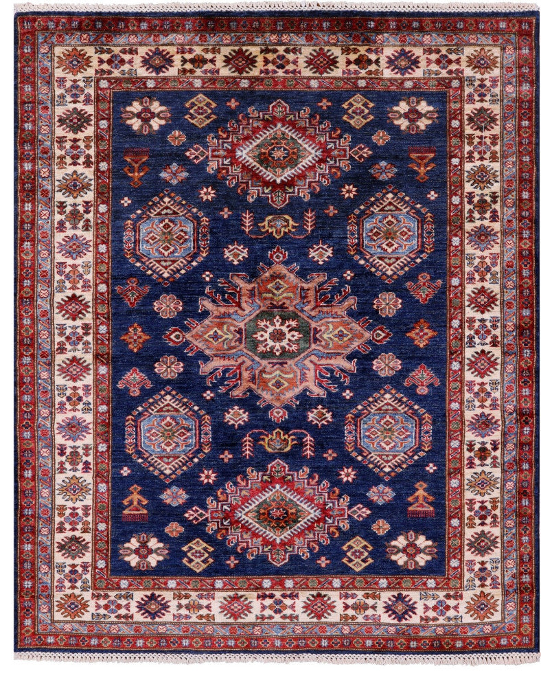 5' 4" X 6' 8" Super Kazak Handmade Wool Rug Q10255