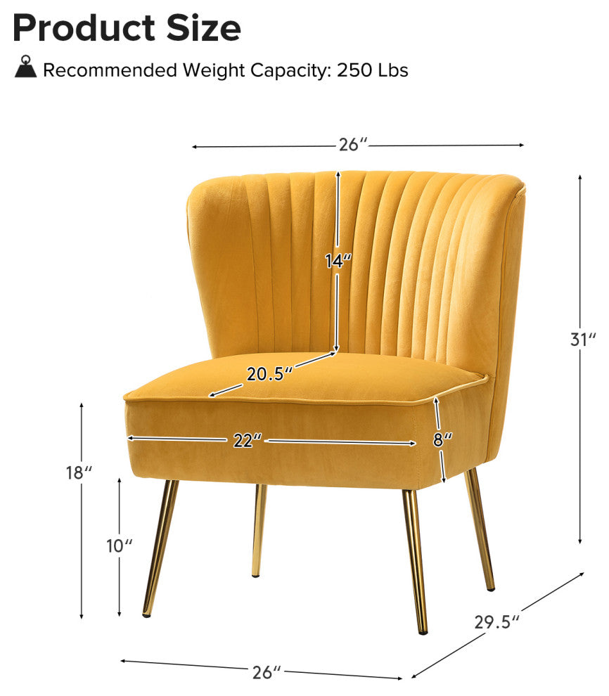 Upholstered Side Chair, Set of 2, Mustard