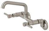 KS823SN Concord Two-Handle Wall-Mount Kitchen Faucet, Brushed Nickel