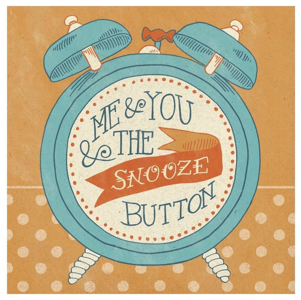 "The Snooze Button Orange" Digital Paper Print by Mary Urban, 26"x26"
