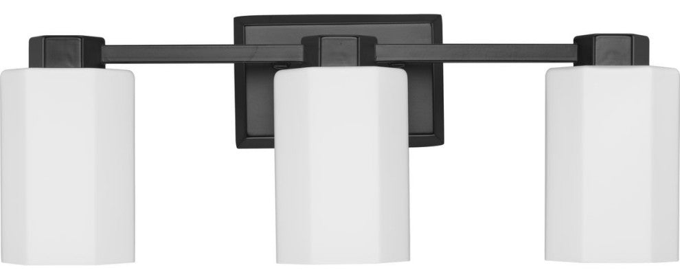 Estrada Collection 3-Light Contemporary Bath and Vanity Light, Matte Black