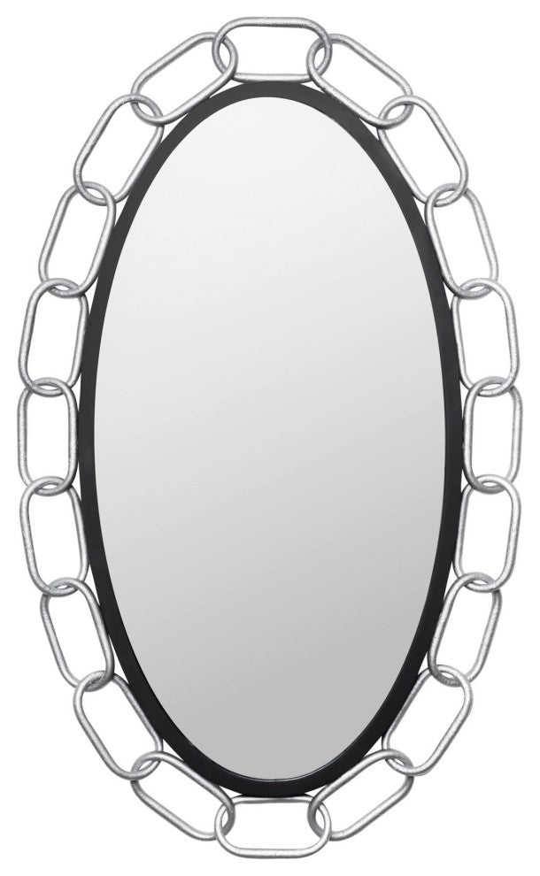 Varaluz 444MI24 Chains of Love 24" W x 40" H Oval Steel Framed - Matte Black /