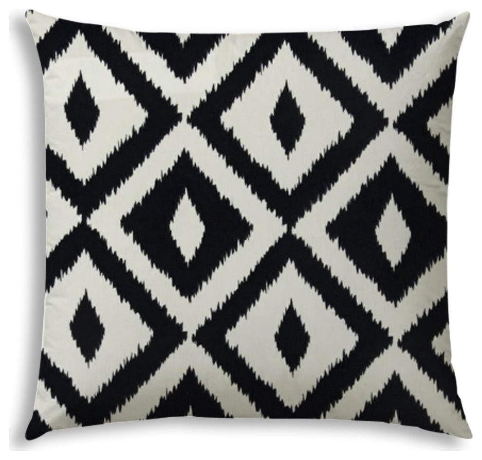 20" Black Diamonds Indoor Outdoor Zippered Pillow Cover
