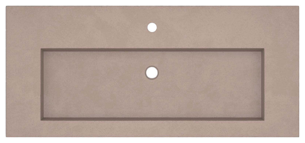 48" Capistrano Vanity Top with Integral Sink, Earth, Single Faucet Hole