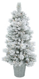 Flocked Ashton Christmas Tree, Dura-Lit 150, Clear, 5'x30"