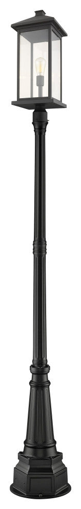 Portland 1-Light Outdoor Post Mounted Fixture Light In Black