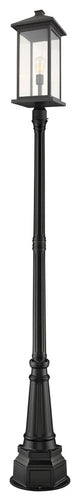 Portland 1-Light Outdoor Post Mounted Fixture Light In Black