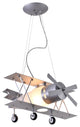Airplane Light Fixture With Frosted White Glass, Silver