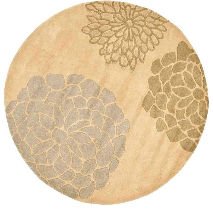 Safavieh Soho Soh211B Floral Rug, Beige/Multi, 6'0"x6'0" Round