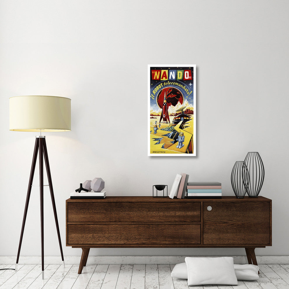 "Nando - Il Robot a Telecomando" Digital Paper Print by Retrobot, 20"x38"