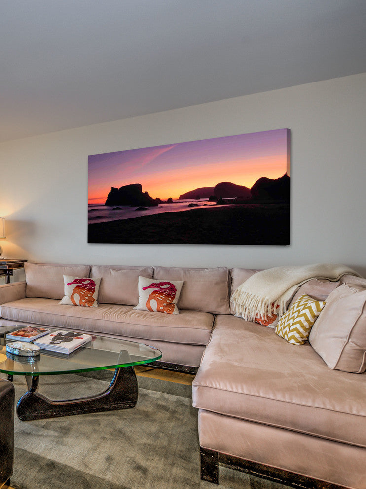 "Oregon Coast Silhouette" Painting Print on Canvas