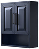 Daria Bathroom Wall-Mounted Storage Cabinet, Dark Blue With Matte Black Trim