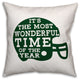 The Most Wonderful Time of The Year, Football Outdoor Throw Pillow, Green