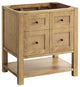 James Martin Breckenridge Bath Vanity, Light Natural Oak, 30", No Top