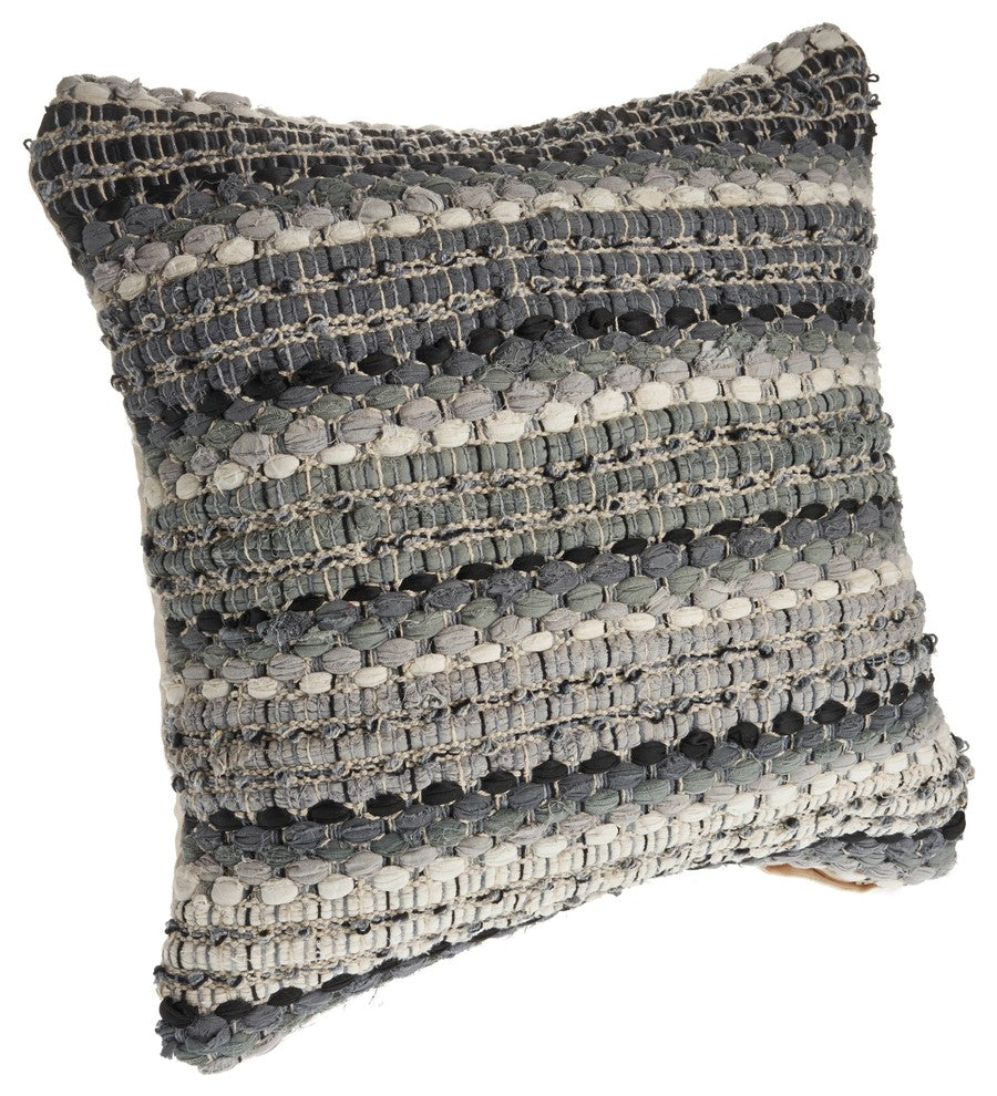 Grayscale Weave Throw Pillow