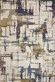 HomeRoots 5'x8' Ivory Machine Woven Distressed Floral Vines Indoor Area Rug