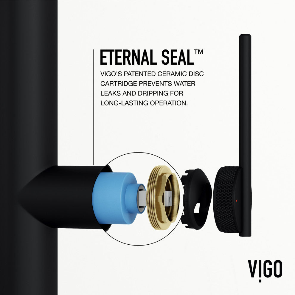 VIGO Sterling 23" H Single Handle Pull-Down Sprayer Kitchen Faucet, Matte Black, Without Extras