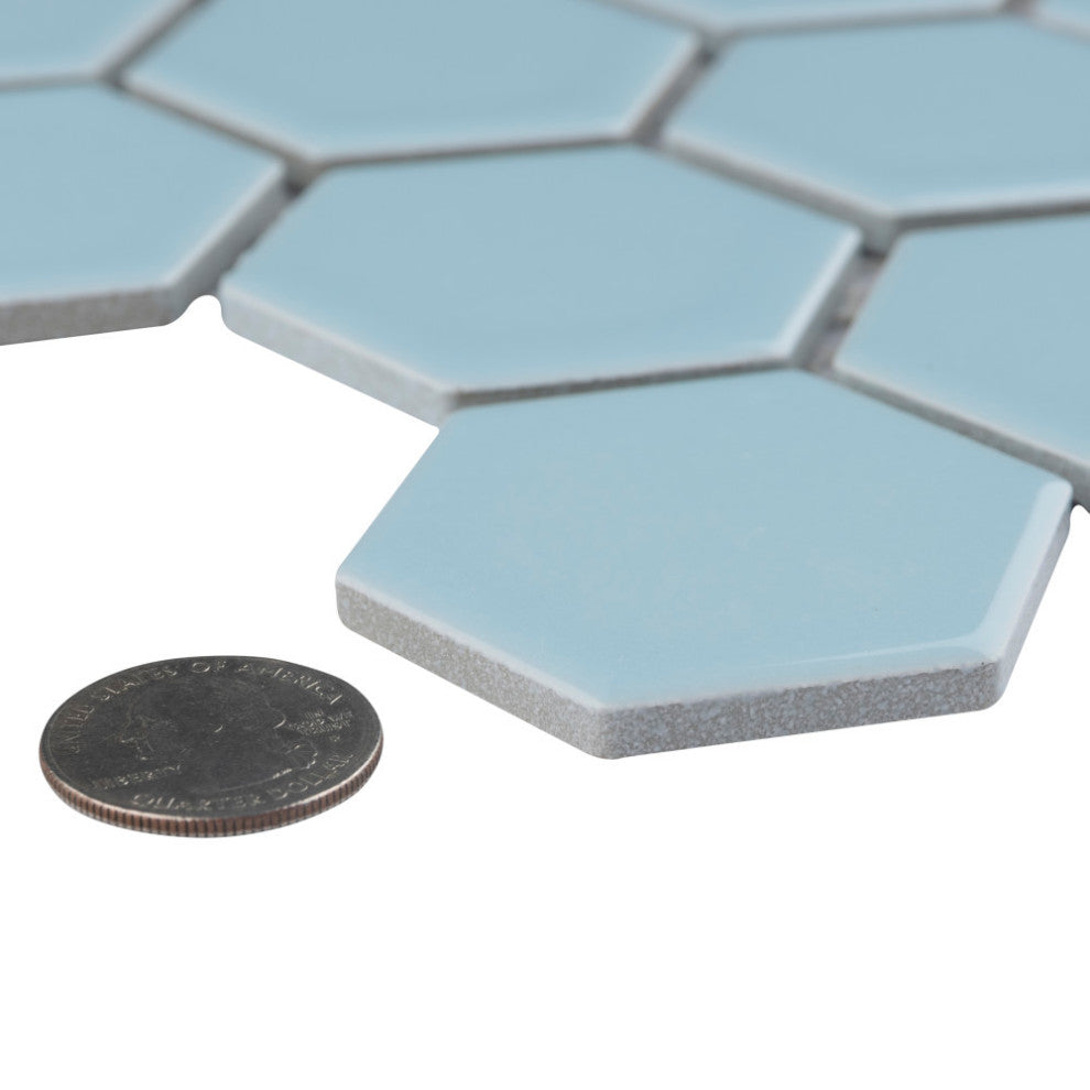 Hudson Due Hex 2"  Porcelain Floor and Wall Mosaic Tile