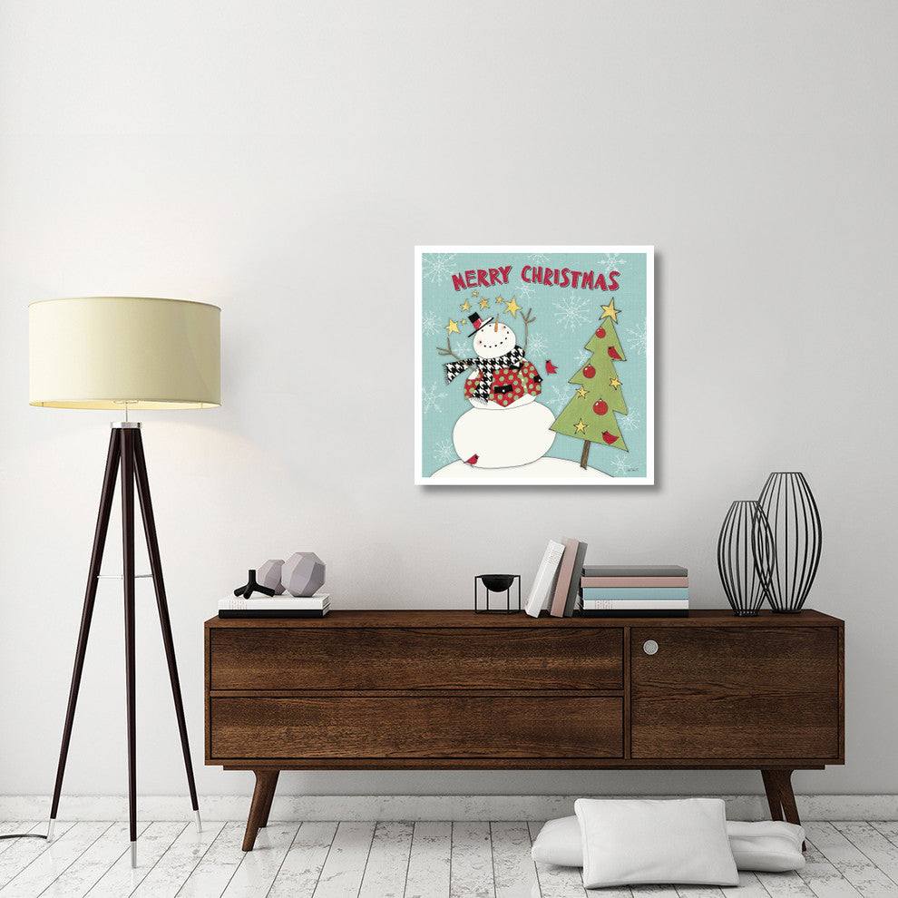 "Snowman Sentiments IV" Digital Paper Print by Anne Tavoletti, 32"x32"