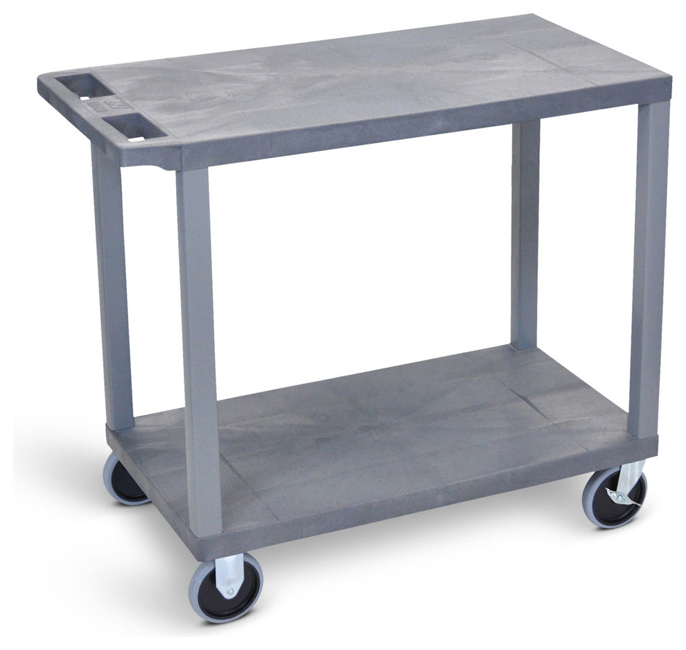Luxor Gray EC22HD-G 18"x32" Cart With 2 Flat Shelves